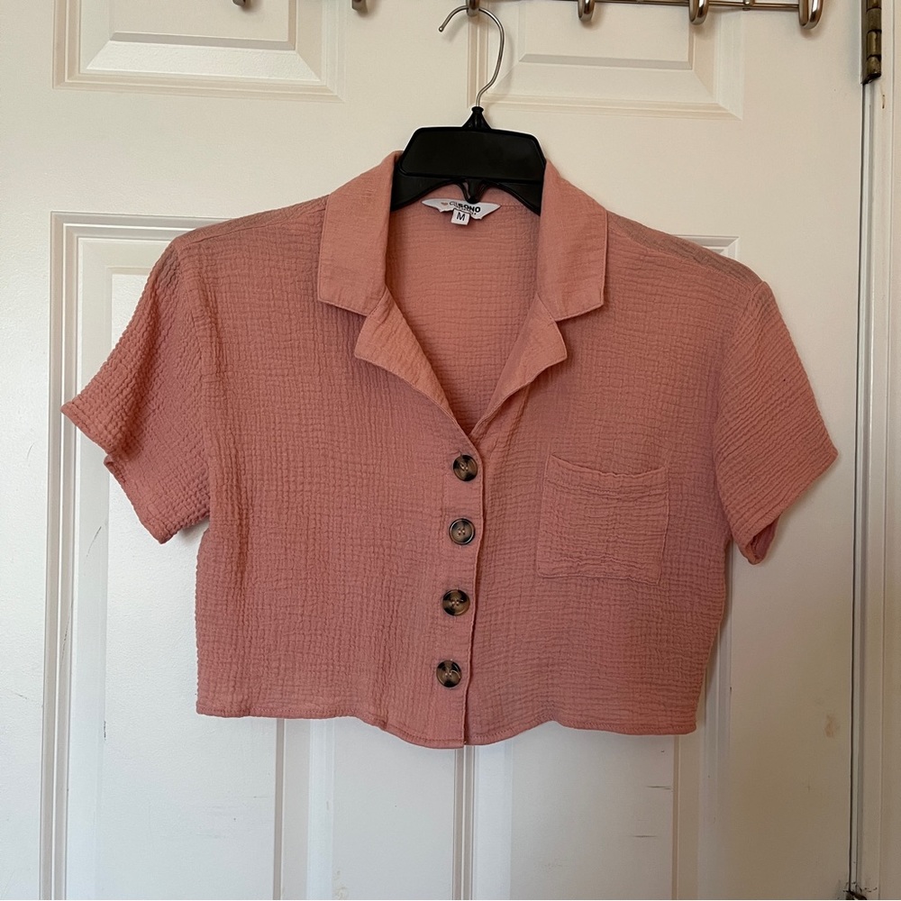 Pink Button Up Top - Picture 6 of 8